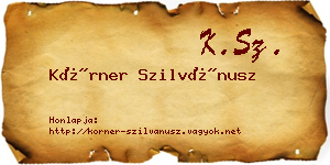 Körner Szilvánusz névjegykártya